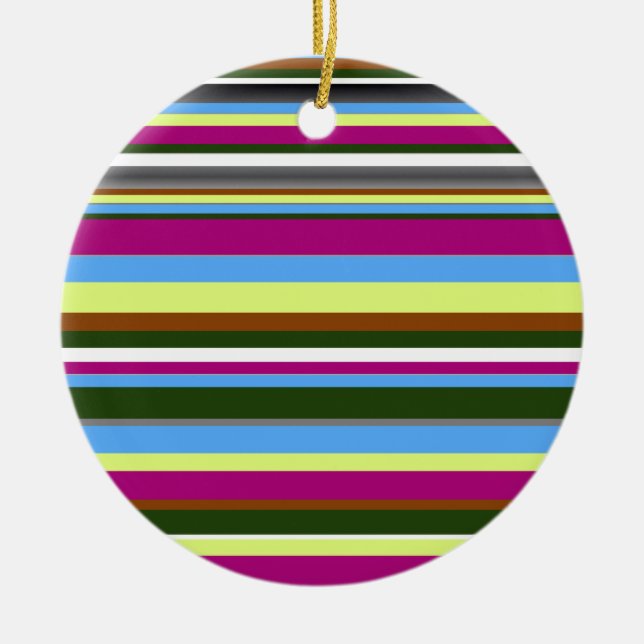 Farbiger, benutzerdefinierter Designerstreifen Keramik Ornament (Vorne)