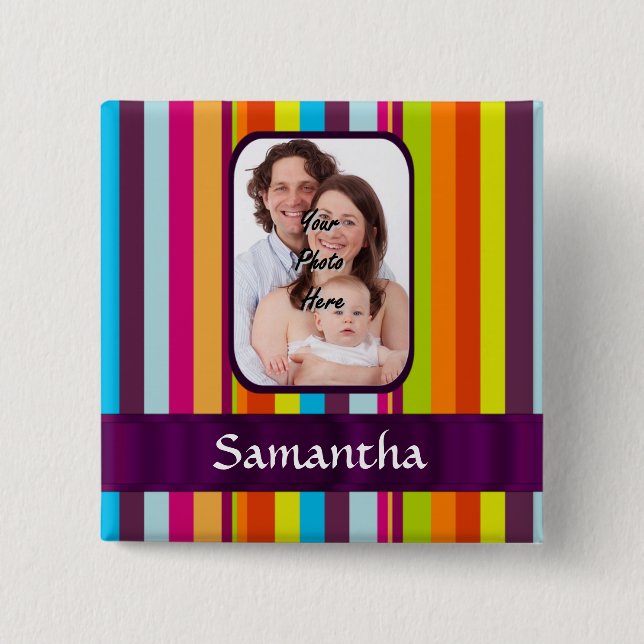 Farbiger Bonbenstreifen Button (Vorderseite)