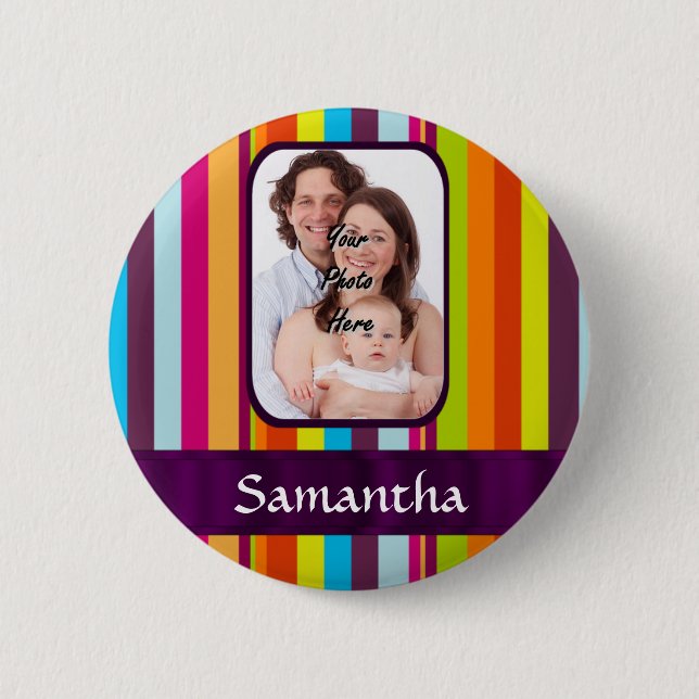 Farbiger Bonbenstreifen Button (Vorderseite)