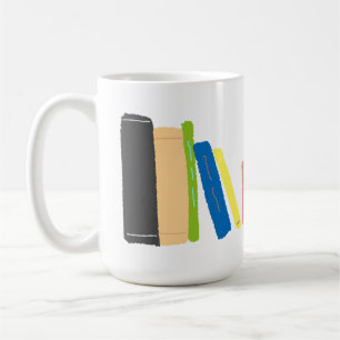 Farbiger Bücherstapel Buntstift Geschenk Kaffeetasse