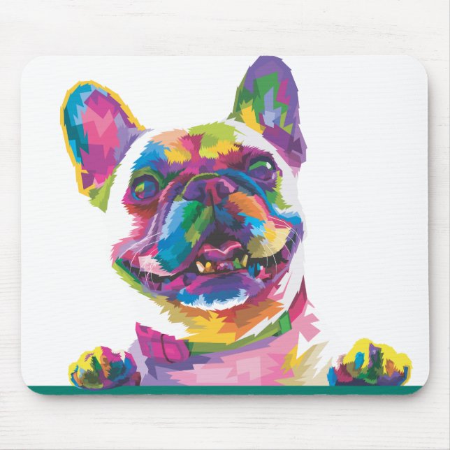 Farbiger Bulldogge Mousepad (Vorne)