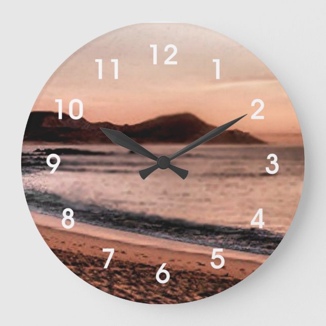 Farbiger Cabo-Sonnenuntergang Große Wanduhr (Vorderseite)