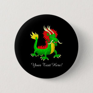 Farbiger chinesischer Drache Button