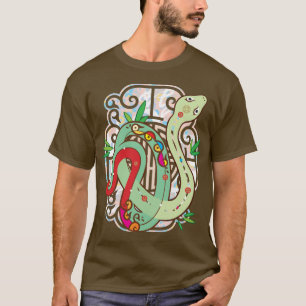 Farbiger chinesischer Zodiak-Schlange T-Shirt