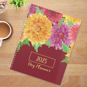 Farbiger Chrysanthemum Wasserfarbenplaner Planer