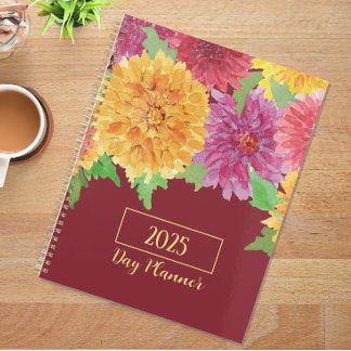 Farbiger Chrysanthemum Wasserfarbenplaner Planer