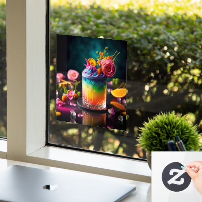 Farbiger Cocktail Fensteraufkleber (Büro)