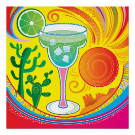 Farbiger Cocktail Poster