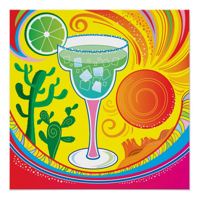Farbiger Cocktail Poster (Vorderseite)