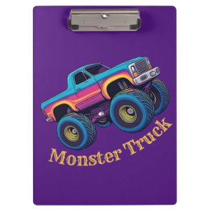 Farbiger Coolster Monster Truck Klemmbrett