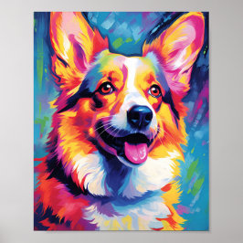 Farbiger Corgi Poster