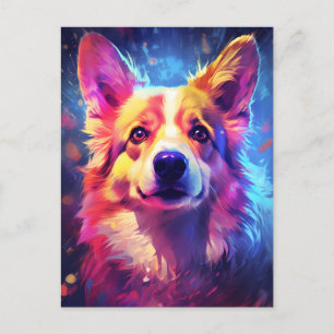 Farbiger Corgi Postkarte