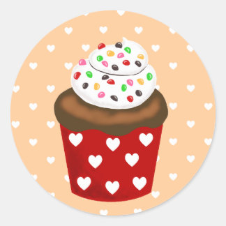 Farbiger Cupcake Runder Aufkleber