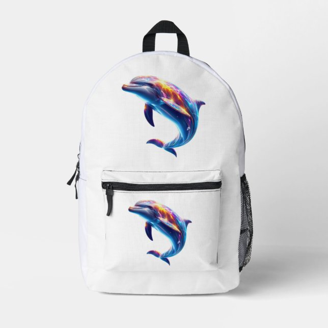 Farbiger Delfin Süße Kunst Bedruckter Rucksack (Vorderseite)