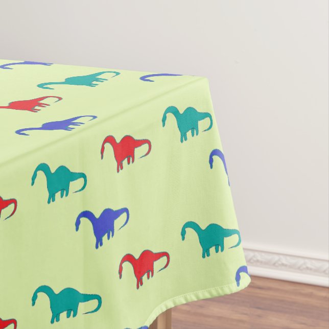 Farbiger Dino auf Grün Tischdecke (Beispiel)
