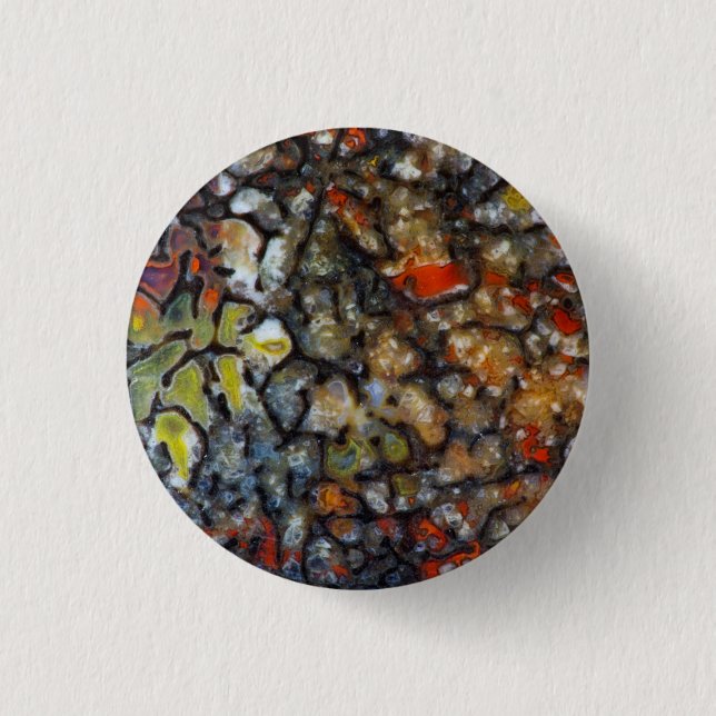Farbiger Dinosaurierknochen Button (Vorderseite)