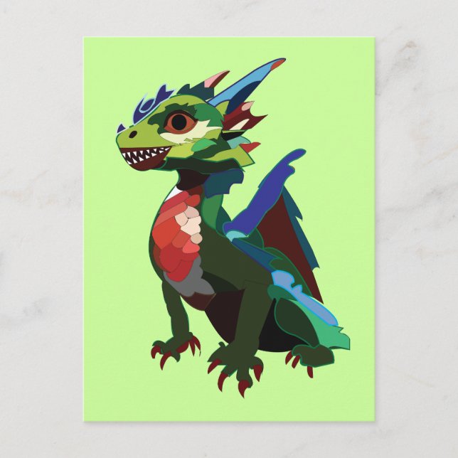 farbiger Drache Postkarte (Vorderseite)