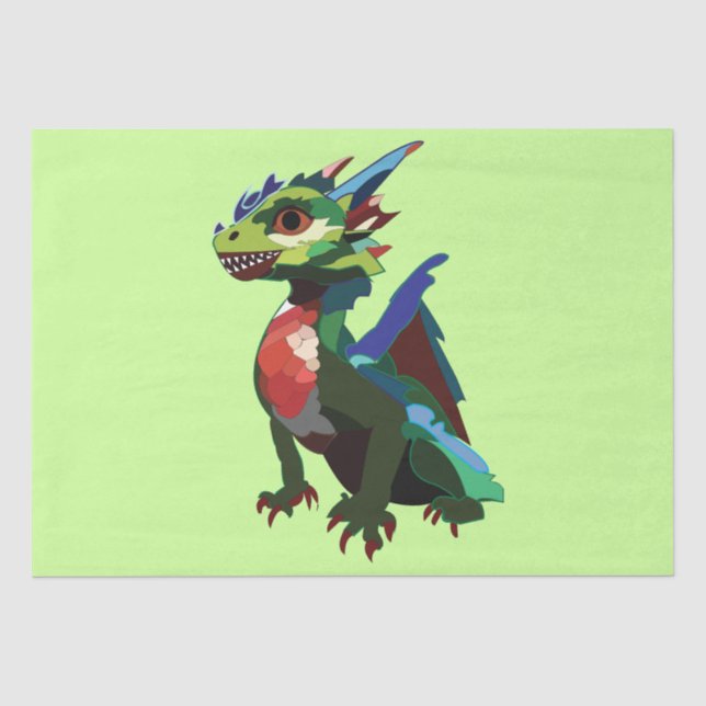 farbiger Drache Seidenpapier (Vorderseite)