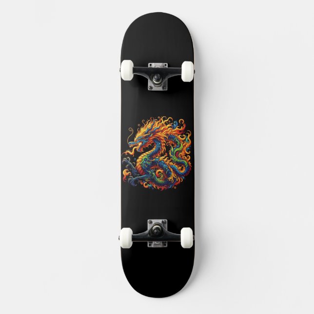 farbiger Drache Skateboard (Vorderseite)