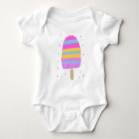 Farbiger Eis-Pink Handgezeichneter Baby-Body