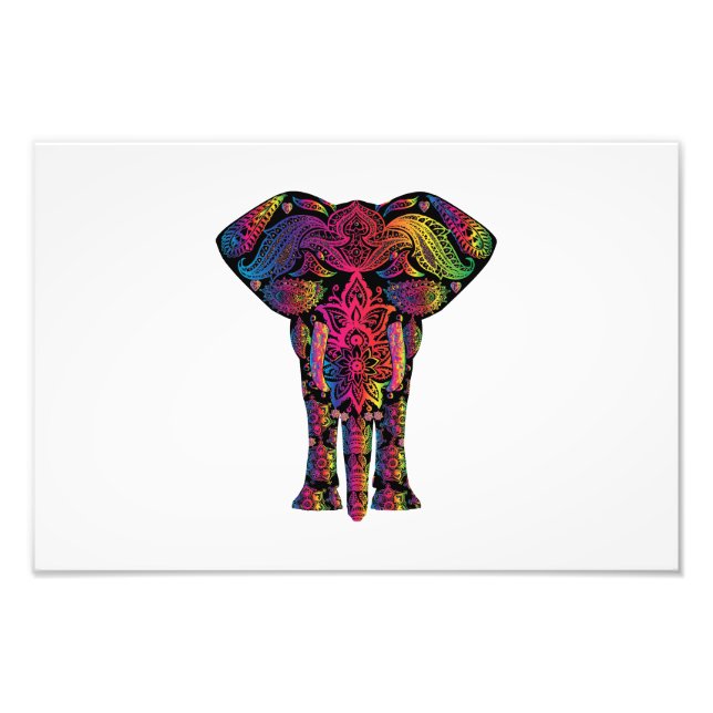 Farbiger Elefant-Cartoon Fotodruck (Vorne)