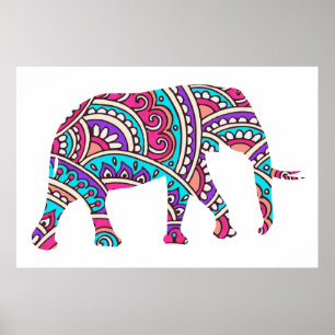 Farbiger Elefant Poster