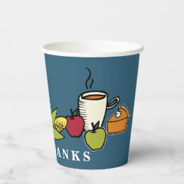 Farbiger Erntedank GIVE DANKS Holiday Papier Cu Pappbecher