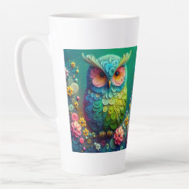 Farbiger Eulen-Latte-Mug 12 oz & 17 oz Milchtasse