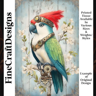 Farbiger Fantasie Vogel Papagei J8L Decoupage Seidenpapier
