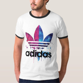 Farbiger Farb-Splash-Logo-Grafik-Ringer-T-Shirt T-Shirt