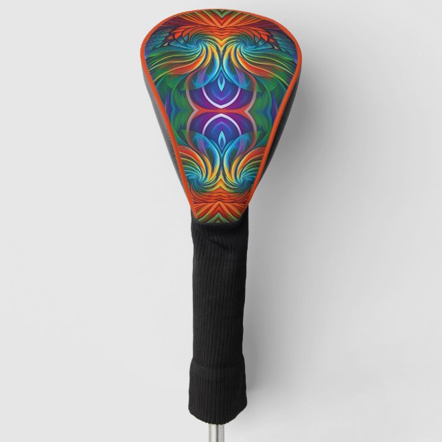 Farbiger Federwirbel Golf Headcover (Vorderseite)
