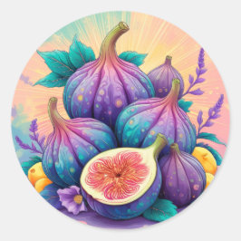 Farbiger Feigenbaum Runder Aufkleber