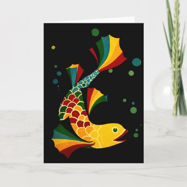 farbiger Fisch "n blubbles Karte (Vorderseite)