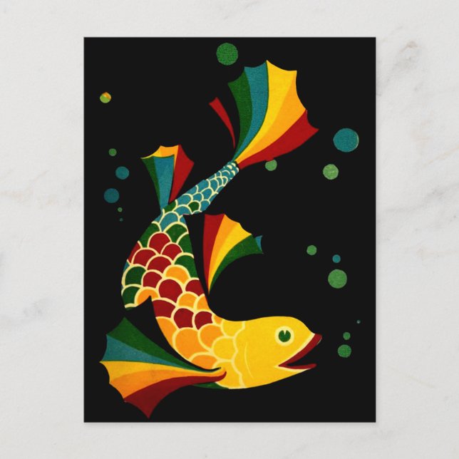 farbiger Fisch "n blubbles Postkarte (Vorderseite)