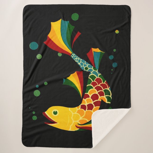 farbiger Fisch "n blubbles Sherpadecke (Vorderseite)