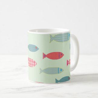 Farbiger Fischmuster-Küstenkaffeebecher Kaffeetasse