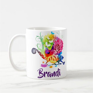 Farbiger florale Eidechse personalisiert  Kaffeetasse