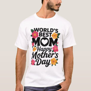 Farbiger floraler Eckrahmen auf schwarzem Hintergr T-Shirt