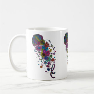 Farbiger floraler Quallen-Mandala-Becher Kaffeetasse