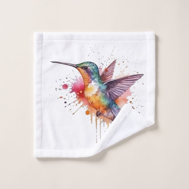 Farbiger Flug, Aquarellmingvogel Waschlappen (Waschlappen)