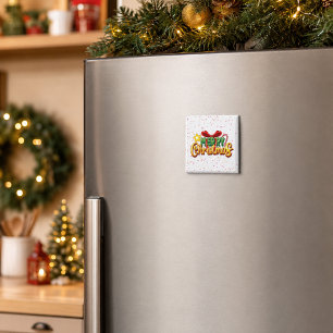 Farbiger Frohe Weihnachten Bogen und Zuckerstange Magnet