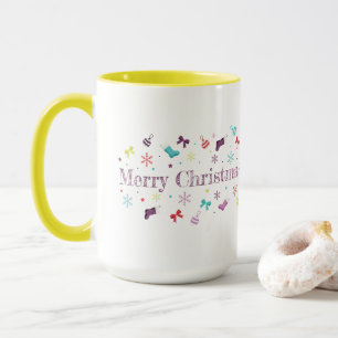 Farbiger Frohe Weihnachten Watercolor Becher Tasse