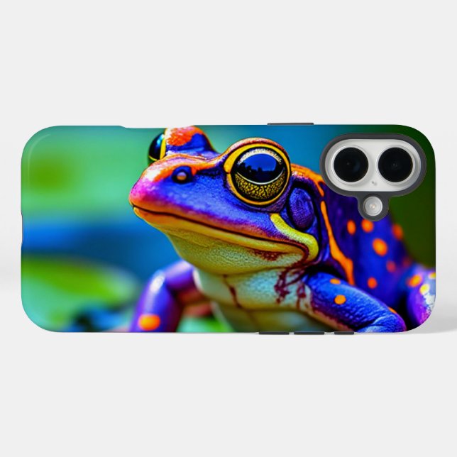 Farbiger Froschhanf iPhone 16 Plus Hülle (Rückseite (Horizontal))