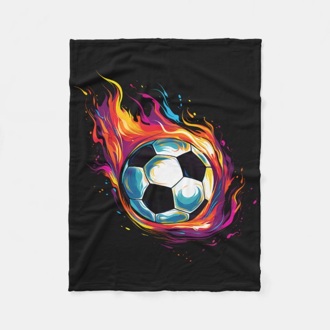 Farbiger Fußball Ll  Fleecedecke (Vorderseite)