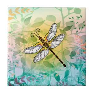 Farbiger Garden-Dragonfly Fliese