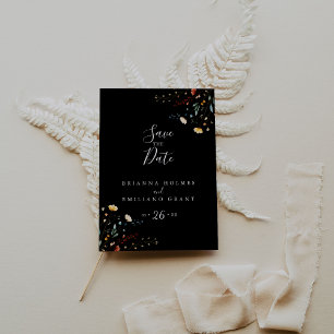 Farbiger Garten Wildblume Save-the-Date Postkarte