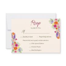 Farbiger Gartenblüten-Hochzeitsmenü