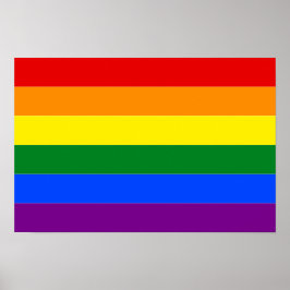 Farbiger Gay Pride Regenbogenstreifen Flag-Banner Poster