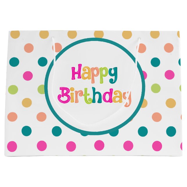 Farbiger Geburtstag große Geschenktasche Große Geschenktüte (Vorderseite)