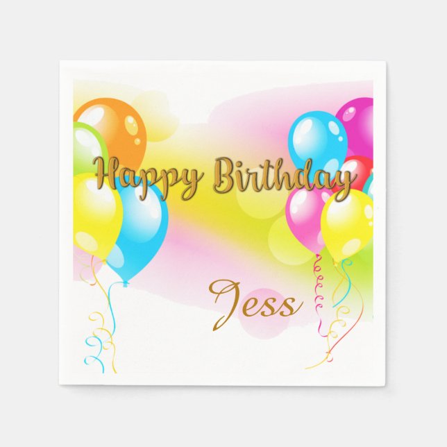 Farbiger Geburtstag Serviette (Vorderseite)